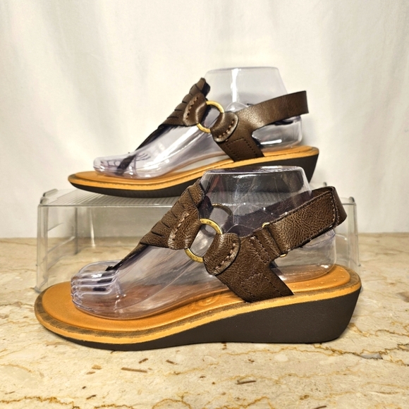 Cliffs by White Mountain Womens Brown Leather Thong Slingback Sandles Size 9M - Picture 2 of 8